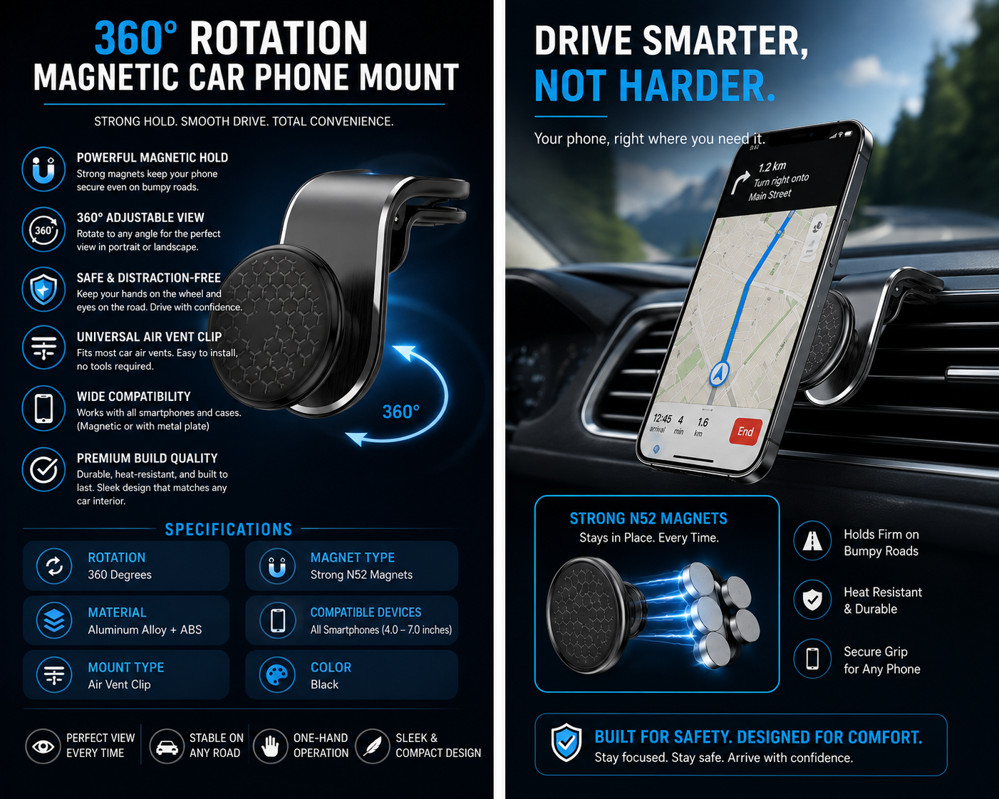 MAGNETIC CAR PHONE MOUNT